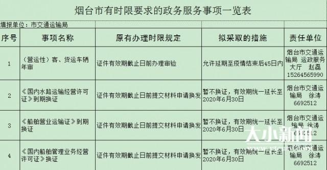 烟台普货车辆新增和年审业务可网上办理