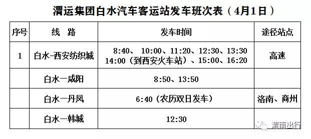 最新！渭南各汽车站班次时刻表发布