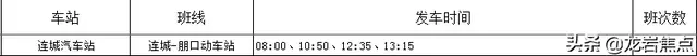 收藏！1月24、25日！连城、龙岩各地汽车站班次时刻表出炉