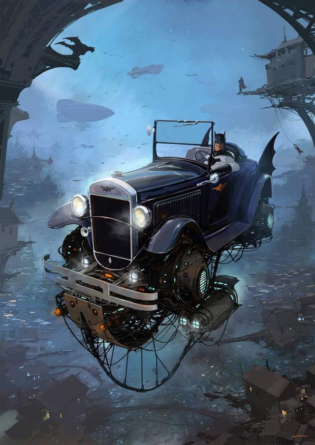 猫腰艺术——Alejandro Burdisio概念插画作品：飞翔的汽车