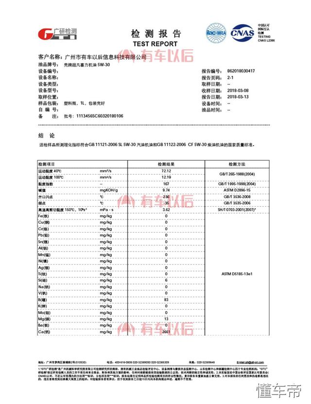 主流原厂机油检测结果：北京现代、奔驰性能参数大跌眼镜！