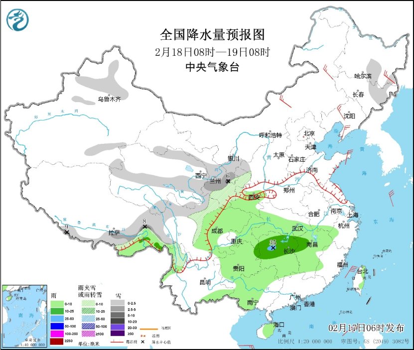 湖南中北部等地有中到大雨 江南中北部等地湿冷感明显