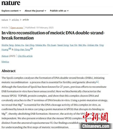 中国学者最新研究为生殖医学与遗传疾病研究开辟新路径