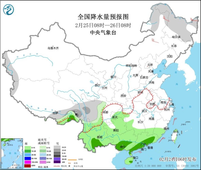 云南南部及华南等地有中雨 中东部地区自北向南大幅回暖